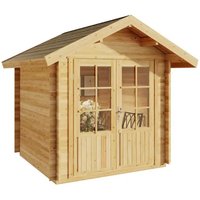 Gartenhaus Palma Gerätehaus aus Holz, Geräteschrank mit 28 mm Wandstärke, Gartenhaus - Naturbelassen - Alpholz von ALPHOLZ