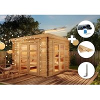 Eco Set - Gartenhaus Paloma Beach Gartenhaus aus Holz, Holzhaus mit 28 mm Wandstärke Blockbohlenhaus - Alpholz von ALPHOLZ