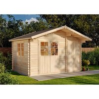 Gartenhaus Ville-44 b aus Massiv-holz, Gerätehaus mit 44 mm Wandstärke, Garten Holzhaus inklusive Montagematerial, Geräteschuppen Größe: 410 x 320 von ALPHOLZ