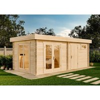 Alpholz Gartenhaus Vönix-40 aus Holz, Gerätehaus mit 40 mm Wandstärke, Garten Holzhaus inkl. Montagematerial, Geräteschuppen Größe: 598 x 300 cm, von ALPHOLZ