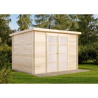 Gerätehaus Umea Gartenhaus aus Holz, Geräteschuppen mit 19 mm Wandstärke fsc zertifiziert, Gerätehütte mit Montagematerial - Naturbelassen - Alpholz von ALPHOLZ