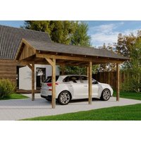 Satteldachcarport Tirol Carport aus Holz in Grün, Unterstand , Überdachung mit Montagematerial - Grün - Alpholz von ALPHOLZ