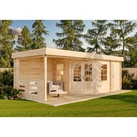 Carlsson Gartenhaus Modell Johanna, 40 mm Wandstärke 714 x 302 cm, Naturbelassen - Naturbelassen von ALPHOLZ