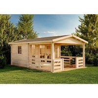 Gartenhaus Lappland-40 b aus Massiv-Holz, Gerätehaus mit 40 mm Wandstärke, Garten Holzhaus inklusive Montagematerial, Geräteschuppen Größe: 380 x 594 von ALPHOLZ