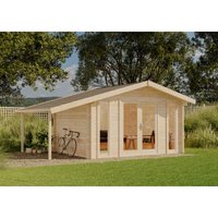 Gartenhaus Mirko Modern d Gartenhaus aus Holz in Pinie, Holzhaus mit 40 mm Wandstärke inklusive Schleppdach, Blockbohlenhaus mit Montagematerial Gartenhaus Mirko Modern d Gartenhaus aus Holz in Pinie, Holzhaus mit 40 mm Wandstärke inklusive Schleppdach, Blockbohlenhaus mit Montagematerial von ALPHOLZ