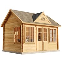 Alpholz - Gartenhaus Modell Clockhouse-28 aus Holz Holzhaus 28 mm Wandstärke Blockbohlenhaus, Imprägnierung (Pinie) von ALPHOLZ