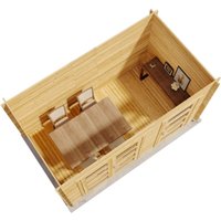 Gartenhaus Paloma Grande Gartenhaus aus Holz in Anthrazitgrau, Holzhaus mit 28 mm Wandstärke, Blockbohlenhaus mit Montagematerial - Alpholz von ALPHOLZ