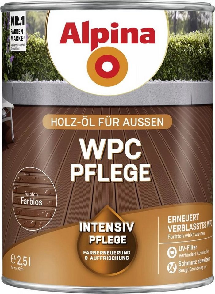 Alpina Holzöl WPC Pflege farblos 2,5 Liter von Alpina