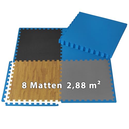 ALPIDEX 8er Set Bodenschutz Matte 1cm Dicke 60x60 cm Trainingsmatten 2,88 m² Unterlegmatte Pool Fitness Puzzle Heimtraining Boden Training Platten Gymmatte Turnmatte Fitnessraum, Farbe:Blue ALPIDEX 8er Set Bodenschutz Matte 1cm Dicke 60x60 cm Trainingsmatten 2,88 m² Unterlegmatte Pool Fitness Puzzle Heimtraining Boden Training Platten Gymmatte Turnmatte Fitnessraum, Farbe:Blue von ALPIDEX