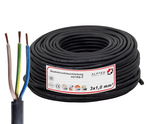 ALPTEG H07RN-F Gummikabel Baustellenkabel (3 x 1,0mm² 20m) von ALPTEG