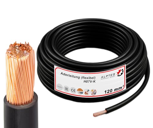 ALPTEG H07V-K Batteriekabel -Meterware 120 mm² Schwarz von ALPTEG