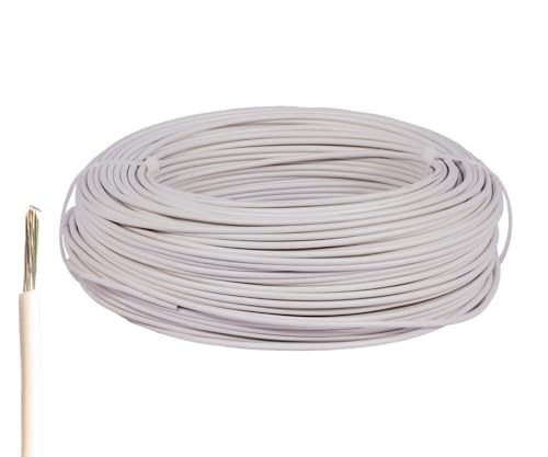 ALPTEG SiF Kabel Silikonkabel Silikonlitze 180°C – Meterware 1 x 1mm² weiß von ALPTEG
