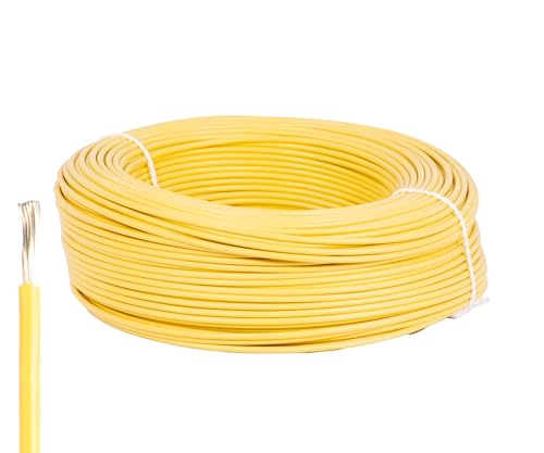 ALPTEG SiF Kabel Silikonkabel Silikonlitze 180°C – Meterware 1 x 2,5mm² gelb von ALPTEG