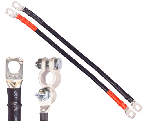Batteriekabel 120mm² Rohrkabelschuhe Schrumpfschlauch ALPTEG (120mm² rot Länge=0,3 m – M10 + BATT) von ALPTEG