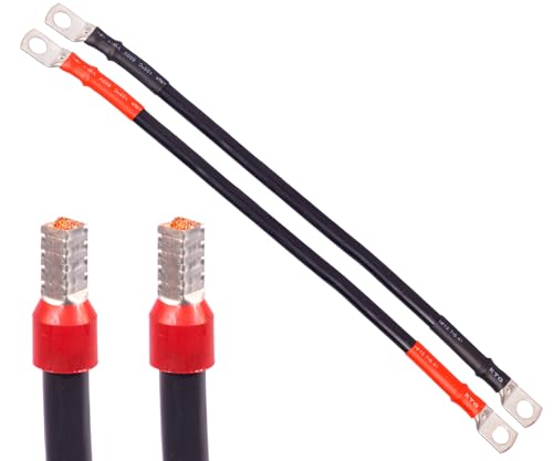 Batteriekabel 120mm² Rohrkabelschuhe Schrumpfschlauch ALPTEG (120mm² rot Länge=0,4 m – AEH + AEH) von ALPTEG