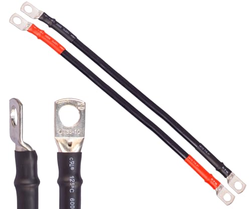 Batteriekabel 120mm² Rohrkabelschuhe Schrumpfschlauch ALPTEG (120mm² rot Länge=0,5 m – M10 + M10) von ALPTEG