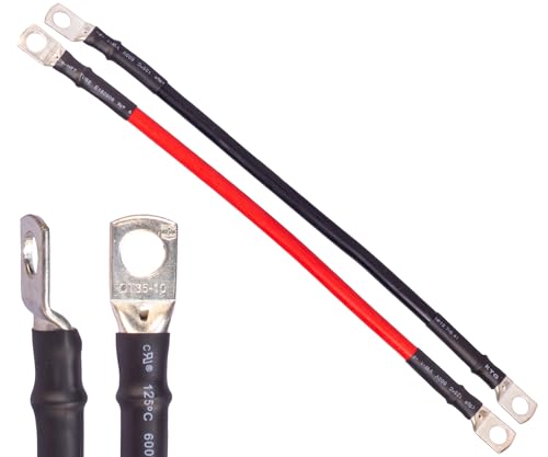 Batteriekabel 95mm² Rohrkabelschuhe Schrumpfschlauch ALPTEG (95mm² rot Länge=0,2 m – M8 + M10) von ALPTEG