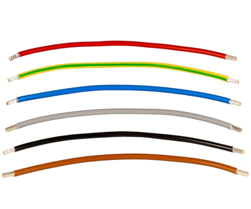 ALPTEG Verdrahtungsbrücken H07V-K flexibel 125mm 265mm 365mm 500mm 1000mm schwarz blau grün gelb grau braun blau rot 6mm² 10mm² 16mm² (16mm² 1000mm Grün-Gelb blank) von ALPTEG