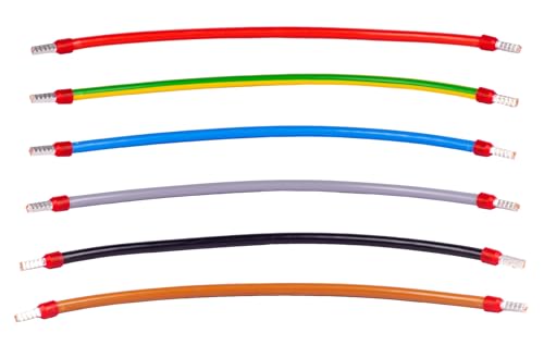 Verdrahtungsbrücken H07V-K flexibel 125mm 265mm 365mm 500mm 1000mm schwarz blau grün gelb grau braun blau rot 6mm² 10mm² 16mm² (10mm² 1000mm Rot isoliert) von ALPTEG