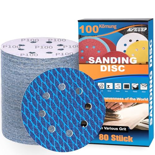80 Stück Schleifpapier 125mm Klett P100 Körnung Rund 8 Loch Exzenterschleifer Schleifscheiben,Profi Anti-Verstopfungs-Design,für Wand Holz Metall und Lackoberfläche-ALPXUXP 80 Stück Schleifpapier 125mm Klett P100 Körnung Rund 8 Loch Exzenterschleifer Schleifscheiben,Profi Anti-Verstopfungs-Design,für Wand Holz Metall und Lackoberfläche-ALPXUXP von ALPXUXP