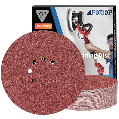 ALPXUXP Schleifpapier 225mm Klett 40 Körnung 8 Loch Schleifscheibe für Trockenbauschleifer Schleifgiraffe Rund Schleifpapier(20 Stück) ALPXUXP Schleifpapier 225mm Klett 40 Körnung 8 Loch Schleifscheibe für Trockenbauschleifer Schleifgiraffe Rund Schleifpapier(20 Stück) von ALPXUXP