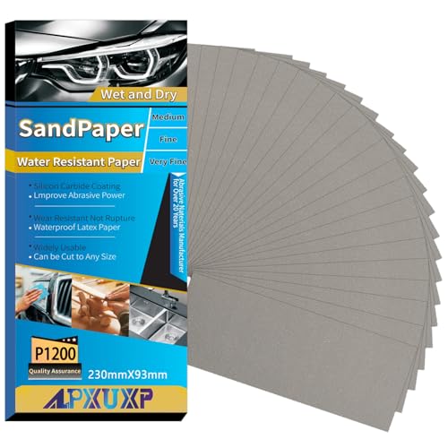 Schleifpapier Set, 30 Stück Körnung von 1200 Grit, Nass und Trocken für Auto von ALPXUXP