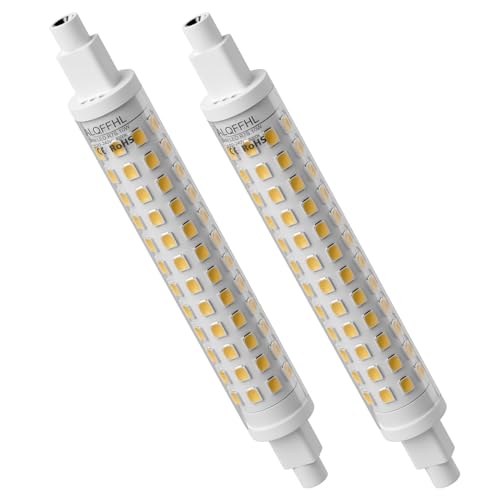 R7S LED Lampen 118mm Dimmbar 10W, Doppelendige J Typ Flutlichter (100W Halogenbirne T3 äquivalent), 3000K 1000lm, Leuchtmittel Stablampe, Wände Sicherheit Böden Glühbirnen, 2er-Pack (Warmweiss) von ALQFFHL