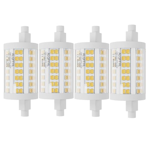 R7S LED Lampen 78mm Dimmbar 15W, Doppelendige J Typ Flutlichter(150W Halogenbirne T3 äquivalent), 4000K 2000Lm, LED Leuchtmittel Stablampe, Wände Sicherheit Böden Glühbirnen,4er-Pack(Natürliches Weiß) von ALQFFHL