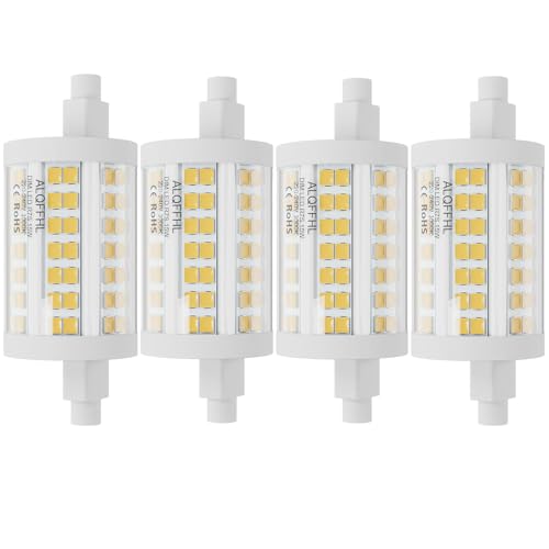 R7S LED Lampen 78mm Dimmbar 15W, Doppelendige J Typ Flutlichter (150W Halogenbirne T3 äquivalent), 3000K 2000Lm, LED Leuchtmittel Stablampe, Wände Sicherheit Böden Glühbirnen, 4er-Pack (Warmweiss) von ALQFFHL