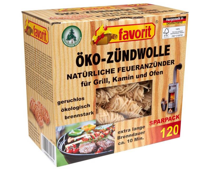 ALSCHU Grillanzünder Favorit Öko-Zündwolle 120 Stück Karton Anzünder von ALSCHU