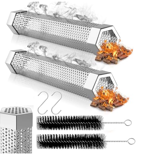 Pellet Smoker Tube,12"Stainless Steel BBQ Wood Pellet Tube Smoker for Cold/Hot Smoking,5 Hours of Billowing Smoke-for Any Grill or Smoker.Hexagon, Accessories -2 S Shape Hooks,1 Cleaning Brush. (Tub Pellet Smoker Tube,12"Stainless Steel BBQ Wood Pellet Tube Smoker for Cold/Hot Smoking,5 Hours of Billowing Smoke-for Any Grill or Smoker.Hexagon, Accessories -2 S Shape Hooks,1 Cleaning Brush. (Tub von ALSISK