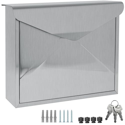ALSTEN TECH Designer Briefkasten Wandbriefkasten Postkasten ohne Zeitungsrolle Zeitungsfach aus Edelstahl V2A Rostfrei A4/C4 geeignet von ALSTEN TECH