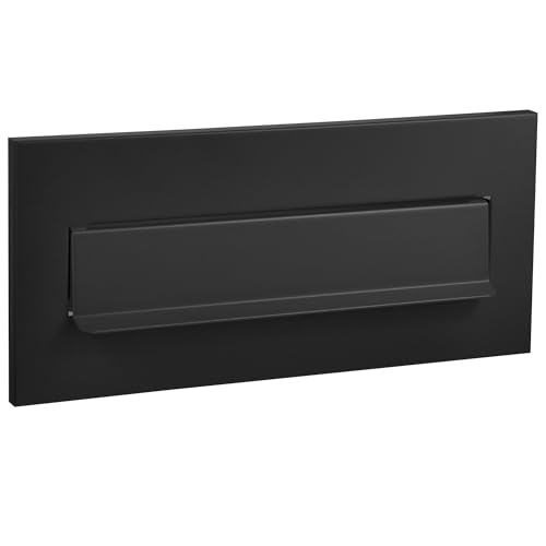 ALSTEN TECH Einwurfklappe Briefeinwurf Briefklappe Schwarz Matt 310x135 - C4 - RAL9017 von ALSTEN TECH