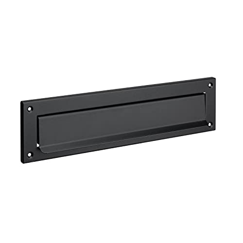 ALSTEN TECH Einwurfklappe Briefeinwurf Briefklappe Schwarz Matt 310x80 - C4 - RAL9017 von ALSTEN TECH