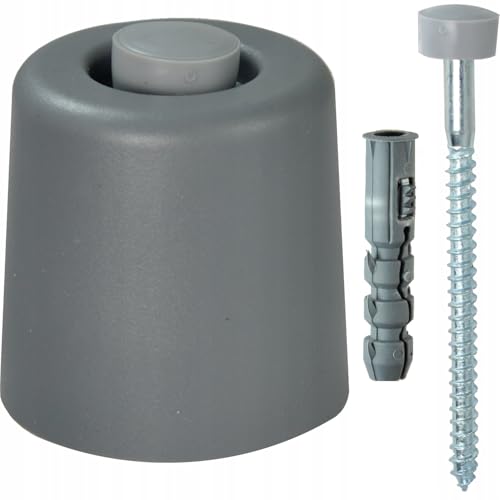 ALSTEN TECH Türstopper 43x42 mm aus Gummi Bodenmontage oder Wandmontage Robuster Gummistopper Wetterfester Boden Stopper Torstopper aus Vollgummi der Schutz Gegen Anschlagende Türen, grau von ALSTEN TECH