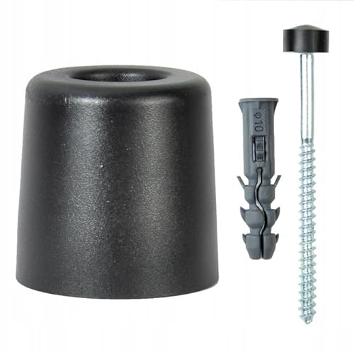 ALSTEN TECH Türstopper 43x42 mm aus Gummi Bodenmontage oder Wandmontage Robuster Gummistopper Wetterfester Boden Stopper Torstopper aus Vollgummi der Schutz Gegen Anschlagende Türen, schwarz von ALSTEN TECH