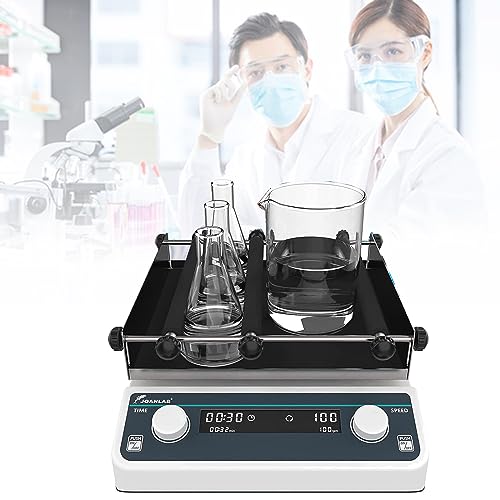 ALSUP Digitaler Orbitalschüttler mit Einstellbarer Geschwindigkeit von 50-210 Umdrehungen pro Minute Horizontaler Rotationsschüttler mit Plattform, Halterung und Timing-Funktion,os-40pro von ALSUP