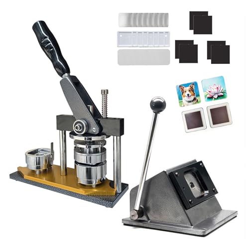 Fotomagnetmaschine, 50mm DIY-Bausatz zur Herstellung Quadratischer Kühlschrankmagnete, mit 100 Sets Verbrauchsmaterialien&Papierschneidemaschine Fotomagnetmaschine, 50mm DIY-Bausatz zur Herstellung Quadratischer Kühlschrankmagnete, mit 100 Sets Verbrauchsmaterialien&Papierschneidemaschine von ALSUP