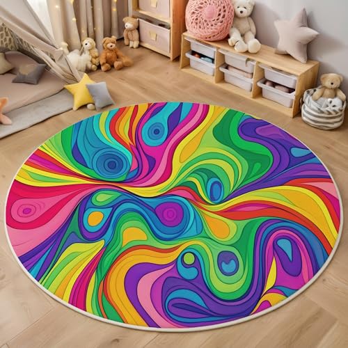 3D Rund Regenbogenfarben Wirbelnde Linien 180Cm Kinder Jugendliche Jungen Teppich Schlafzimmer Stuhl Matte Kinderzimmer Wohnzimmer Psychedelische Kunst Weichem Balkon Korridor Kinderteppiche 3D Rund Regenbogenfarben Wirbelnde Linien 180Cm Kinder Jugendliche Jungen Teppich Schlafzimmer Stuhl Matte Kinderzimmer Wohnzimmer Psychedelische Kunst Weichem Balkon Korridor Kinderteppiche von ALTCIRNMD