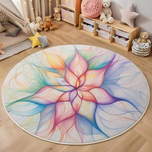 ALTCIRNMD 3D Rund Farbe Linie Blumen 160Cm Kinder Jugendliche Jungen Teppich Schlafzimmer Stuhl Matte Kinderzimmer Wohnzimmer Abstrakte Pflanzen Weichem Balkon Korridor Kinderteppiche ALTCIRNMD 3D Rund Farbe Linie Blumen 160Cm Kinder Jugendliche Jungen Teppich Schlafzimmer Stuhl Matte Kinderzimmer Wohnzimmer Abstrakte Pflanzen Weichem Balkon Korridor Kinderteppiche von ALTCIRNMD