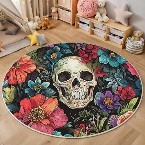 ALTCIRNMD 3D Rund Farbe Rosenschädel 180Cm Kinder Jugendliche Jungen Teppich Schlafzimmer Stuhl Matte Kinderzimmer Wohnzimmer Abbildung Von Pflanzen Weichem Balkon Korridor Kinderteppiche ALTCIRNMD 3D Rund Farbe Rosenschädel 180Cm Kinder Jugendliche Jungen Teppich Schlafzimmer Stuhl Matte Kinderzimmer Wohnzimmer Abbildung Von Pflanzen Weichem Balkon Korridor Kinderteppiche von ALTCIRNMD