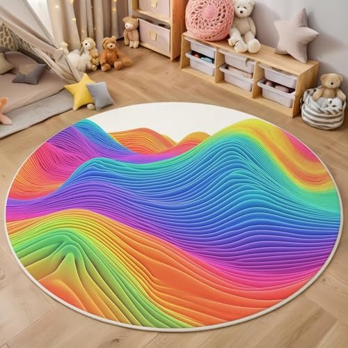 ALTCIRNMD 3D Rund Farbe Wellenförmige Streifen 180Cm Kinder Jugendliche Jungen Teppich Schlafzimmer Stuhl Matte Kinderzimmer Wohnzimmer Bergkunst Weichem Balkon Korridor Kinderteppiche ALTCIRNMD 3D Rund Farbe Wellenförmige Streifen 180Cm Kinder Jugendliche Jungen Teppich Schlafzimmer Stuhl Matte Kinderzimmer Wohnzimmer Bergkunst Weichem Balkon Korridor Kinderteppiche von ALTCIRNMD