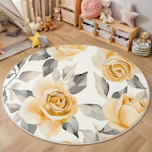 ALTCIRNMD 3D Rund Graugelb Rosengrüne Blätter 100Cm Kinder Jugendliche Jungen Teppich Schlafzimmer Stuhl Matte Kinderzimmer Wohnzimmer Aquarellpflanzen Weichem Balkon Korridor Kinderteppiche ALTCIRNMD 3D Rund Graugelb Rosengrüne Blätter 100Cm Kinder Jugendliche Jungen Teppich Schlafzimmer Stuhl Matte Kinderzimmer Wohnzimmer Aquarellpflanzen Weichem Balkon Korridor Kinderteppiche von ALTCIRNMD