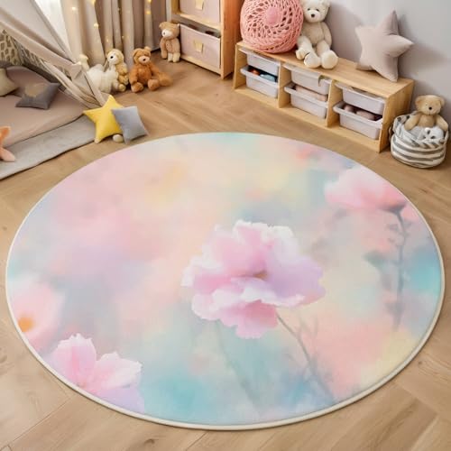 ALTCIRNMD 3D Rund Pastellfarbe Einfache Blumen 200Cm Kinder Jugendliche Jungen Teppich Schlafzimmer Stuhl Matte Kinderzimmer Wohnzimmer Verträumtes Aquarell Weichem Balkon Korridor Kinderteppiche ALTCIRNMD 3D Rund Pastellfarbe Einfache Blumen 200Cm Kinder Jugendliche Jungen Teppich Schlafzimmer Stuhl Matte Kinderzimmer Wohnzimmer Verträumtes Aquarell Weichem Balkon Korridor Kinderteppiche von ALTCIRNMD