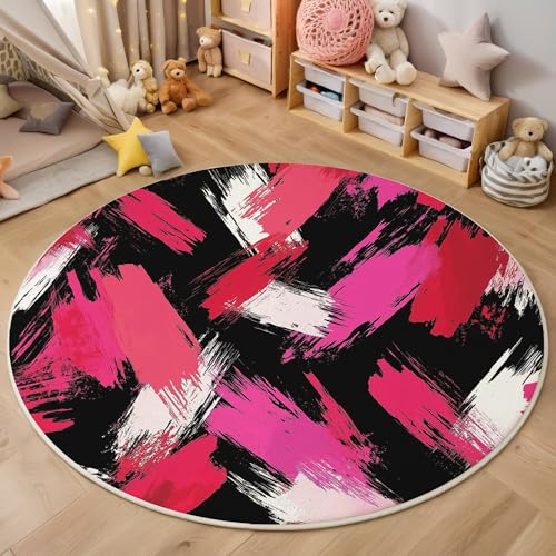 ALTCIRNMD 3D Rund Rosa Bunte Pinselstriche 180Cm Kinder Jugendliche Jungen Teppich Schlafzimmer Stuhl Matte Kinderzimmer Wohnzimmer Tuschemalerei Weichem Balkon Korridor Kinderteppiche ALTCIRNMD 3D Rund Rosa Bunte Pinselstriche 180Cm Kinder Jugendliche Jungen Teppich Schlafzimmer Stuhl Matte Kinderzimmer Wohnzimmer Tuschemalerei Weichem Balkon Korridor Kinderteppiche von ALTCIRNMD