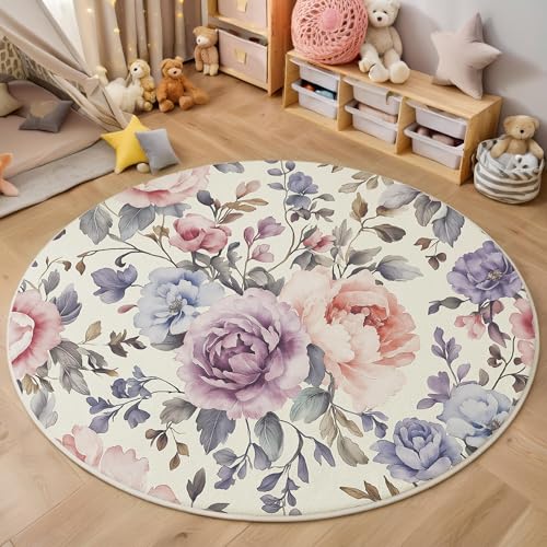 ALTCIRNMD 3D Rund Rosa Lila Pfingstrose 200Cm Kinder Jugendliche Jungen Teppich Schlafzimmer Stuhl Matte Kinderzimmer Wohnzimmer Aquarellpflanzen Weichem Balkon Korridor Kinderteppiche ALTCIRNMD 3D Rund Rosa Lila Pfingstrose 200Cm Kinder Jugendliche Jungen Teppich Schlafzimmer Stuhl Matte Kinderzimmer Wohnzimmer Aquarellpflanzen Weichem Balkon Korridor Kinderteppiche von ALTCIRNMD