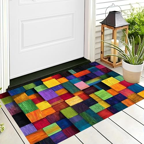 ALTCIRNMD 3D-Teppiche Farbe Holzblockgitter,Fußmatte Für Innen Außenbereich,Saugfähig,Ultradünn rutschfest Schnell Trocknend,Teppich Abstrakte Kunst Für Badezimmer Dusche,50X80Cm ALTCIRNMD 3D-Teppiche Farbe Holzblockgitter,Fußmatte Für Innen Außenbereich,Saugfähig,Ultradünn rutschfest Schnell Trocknend,Teppich Abstrakte Kunst Für Badezimmer Dusche,50X80Cm von ALTCIRNMD