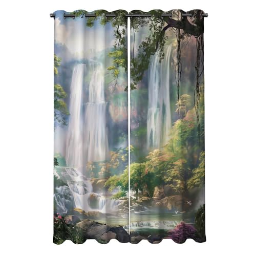 ALTCIRNMD AbdunklungsVorhänge Thermovorhänge LärmschutzVorhänge für Wohnzimmer, Bedruckt Vorhang mit Ösen Gardinen für Schlafzimmer Wohnzimmer-2 Stücke, Stürze H245 x B140 cm von ALTCIRNMD