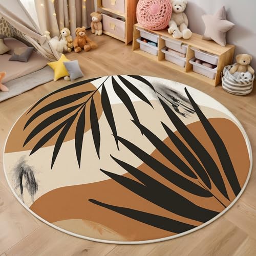 ALTCIRNMD Area Wohnzimmerteppich Schlafzimmerteppich Braun-Schwarz Palmblattpflanzen Teppich 3D-Gedruckter Soft-Touch,Tropische Zusammenfassung Für Kinderzimmer Schlafzimmer Dekoration 100Cm ALTCIRNMD Area Wohnzimmerteppich Schlafzimmerteppich Braun-Schwarz Palmblattpflanzen Teppich 3D-Gedruckter Soft-Touch,Tropische Zusammenfassung Für Kinderzimmer Schlafzimmer Dekoration 100Cm von ALTCIRNMD
