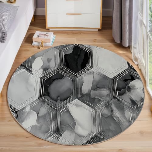 ALTCIRNMD Area Wohnzimmerteppich Schlafzimmerteppich Cremefarben Tintensechseck Teppich 3D-Gedruckter Soft-Touch,Abstrakte Geometrie Für Kinderzimmer Schlafzimmer Dekoration 200Cm ALTCIRNMD Area Wohnzimmerteppich Schlafzimmerteppich Cremefarben Tintensechseck Teppich 3D-Gedruckter Soft-Touch,Abstrakte Geometrie Für Kinderzimmer Schlafzimmer Dekoration 200Cm von ALTCIRNMD